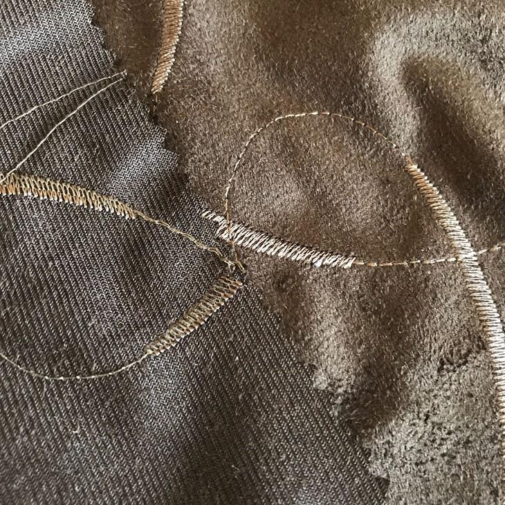 Embroidery Suede Upholstery Fabric